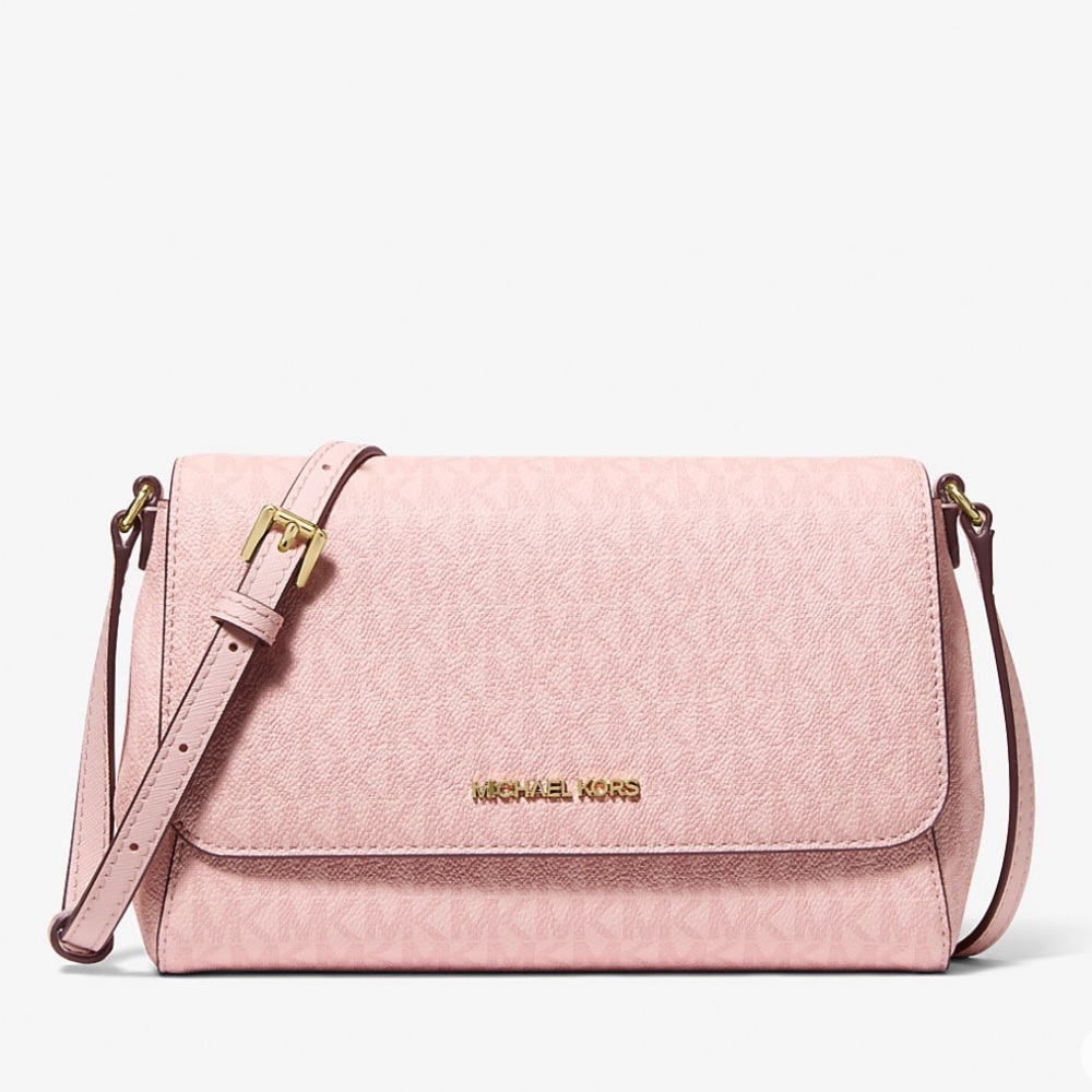 Michael Kors Light Pink Medium Logo Convertible Crossbody Bag - Picture 9 of 11